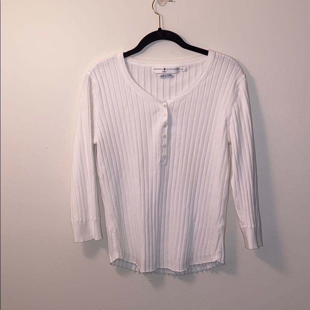 tommy hilfiger size large ribbed cotton sweater
